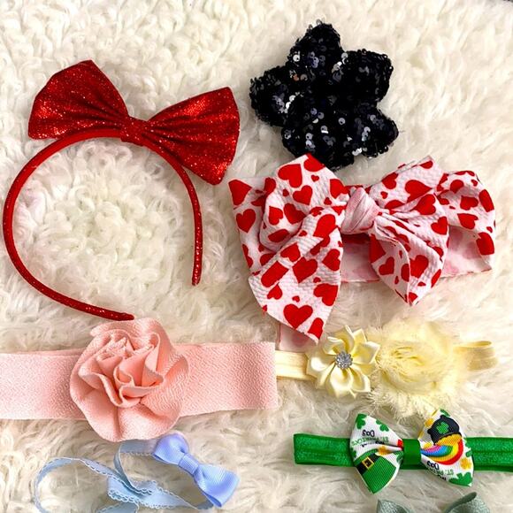 BUNDLED of girls hair accessories headbands bows dress up 14 Pieces - Picture 4 of 5